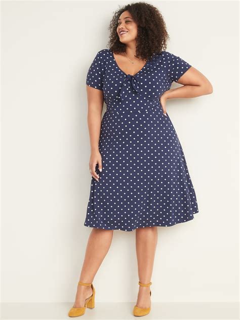 Old Navy Fit & Flare Jersey Knotted-Tie Plus-Size Dress | Best Plus ...