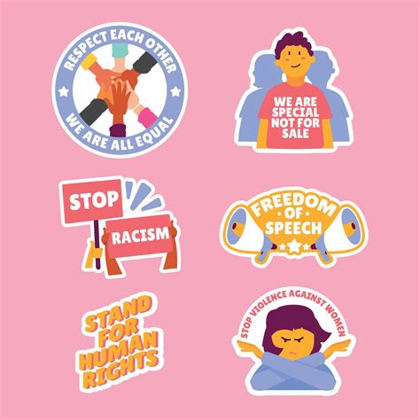 Human Rights Sticker Set 3554065 Vector Art at Vecteezy