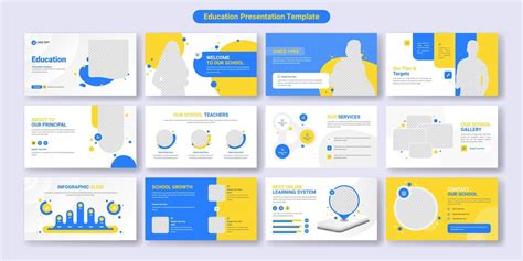 Education presentation slides template design. Use for modern ...