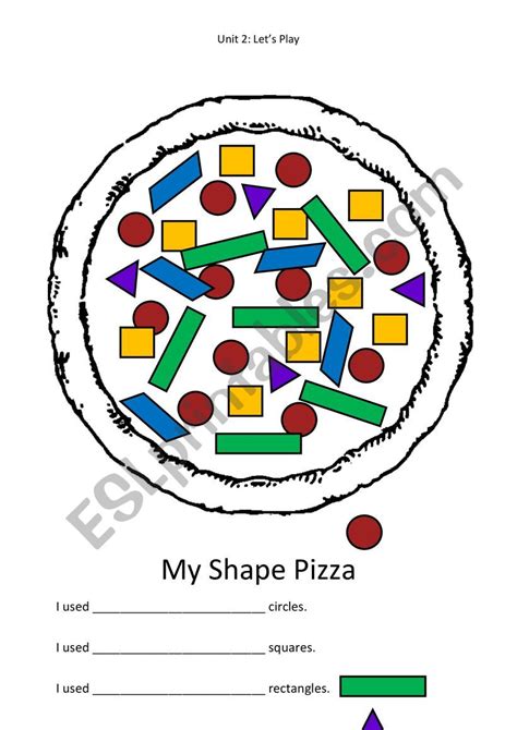 The Pizza (count shapes) - ESL worksheet by rdcfz