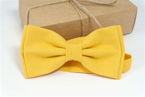 Yellow color mens bow tie Yellow wedding bow tie groomsmen | Etsy