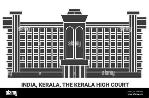 India, Kerala, The Kerala High Court travel landmark vector ...