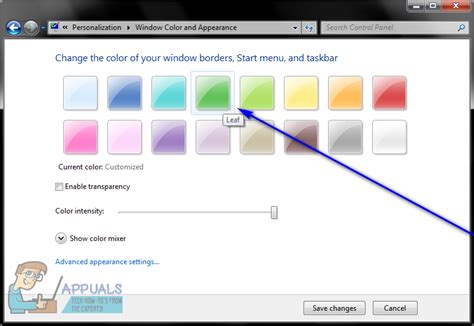 How to Change the Color of your Taskbar - Appuals.com