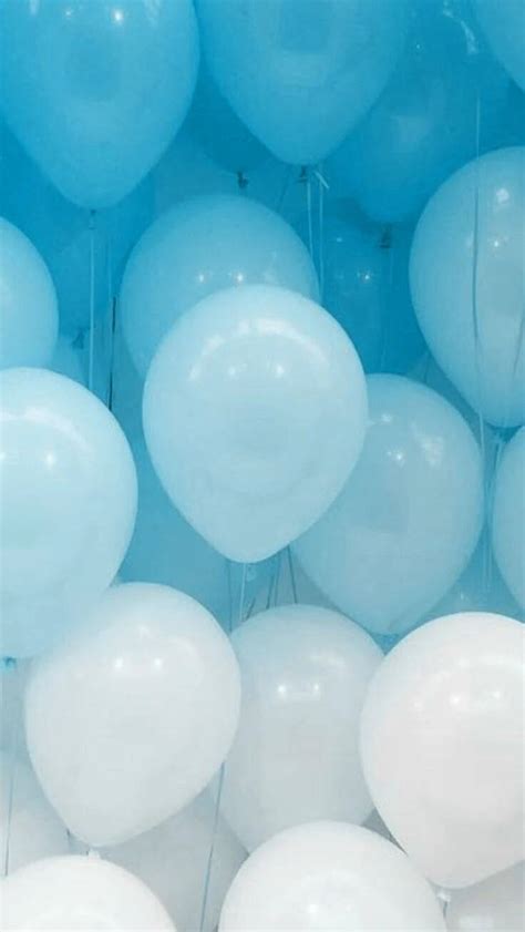 Download Cute Pastel Blue Aesthetic Balloons Wallpaper | Wallpapers.com