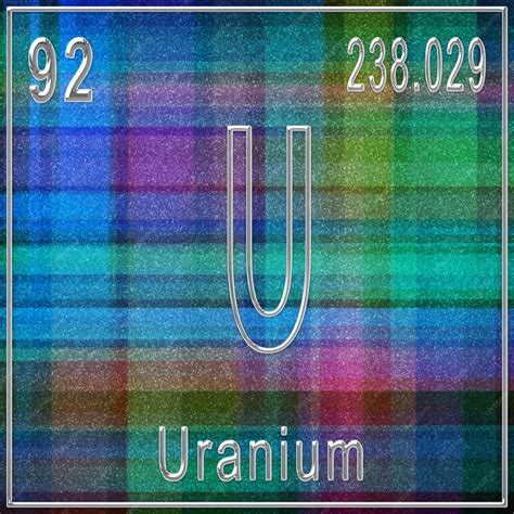 Premium Photo | Uranium chemical element, sign with atomic number and ...