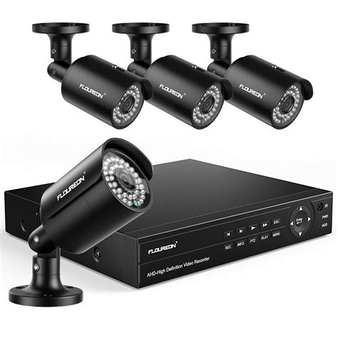 FLOUREON 8CH 1080P Security Camera System, 6 in 1 Digital Video Recorder with 4X 1080P Camera ...