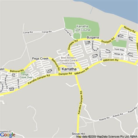 Map of Karratha, Western Australia | Hotels Accommodation