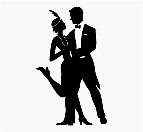 Charleston Dancing Couple - Great Gatsby Silhouette Png , Free Transparent Clipart - ClipartKey