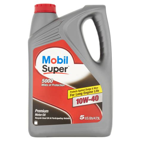 Mobil Super Premium 10W-40 Motor Oil, 5 qts - Walmart.com