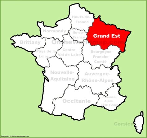 Grand Est location on the France map - Ontheworldmap.com