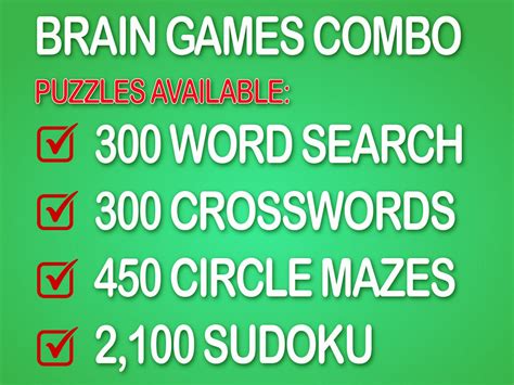 Brain Games Bundle Word Search Puzzles Crossword Puzzles Circle Mazes ...