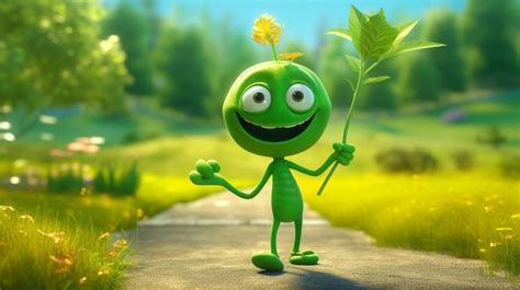 Premium AI Image | Cartoon character of business man with green car and green plant