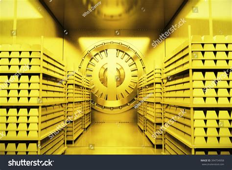 Golden Bank Vault Gold Bars 3d Stock Illustration 394734958 - Shutterstock