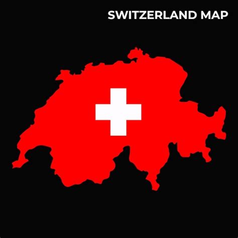 Premium Vector | Switzerland National Flag Map Design Illustration Of ...