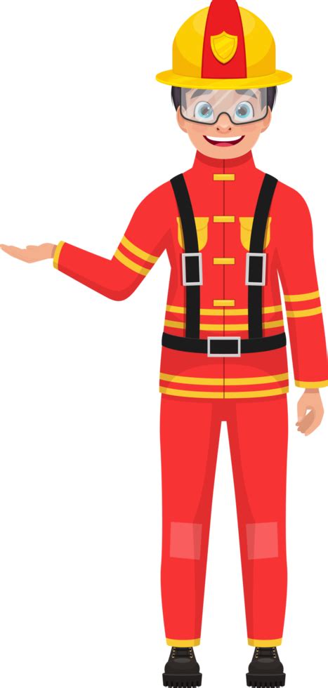 Boy firefighter clipart design illustration 9384941 PNG