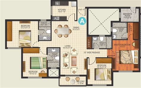 4 BHK Floor Plan - Ideal Aqua View