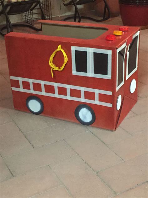 Firetruck made of cardboard | Diy preschool, Diy cardboard, Fire trucks