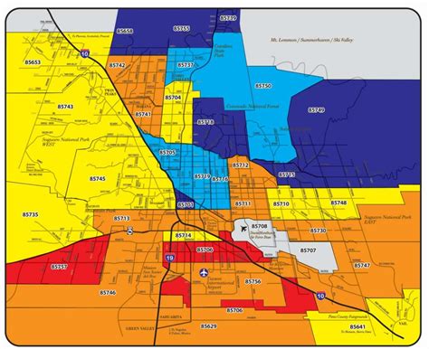 Zip Code Map Of Tucson – Map Vector