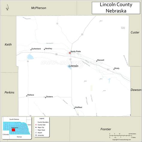 Map of Lincoln County, Nebraska - Where is Located, Cities, Population ...