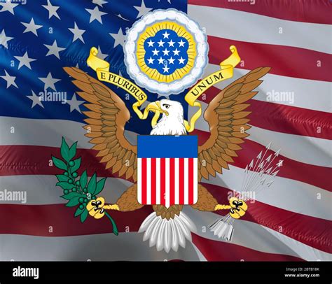 United States Seal on USA flag design on a United States background ...