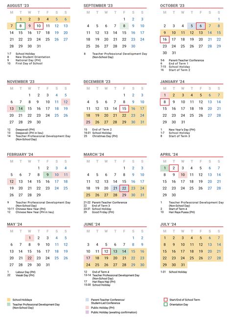 2024 School Holidays Singapore Calendar 2023 World - 2024 Calendar 2024 Printable