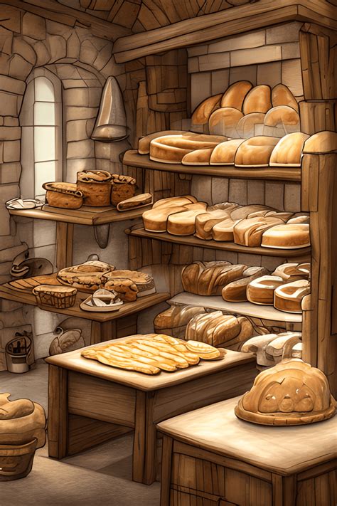 3D Scene Medieval Bakery from the Inside · Creative Fabrica