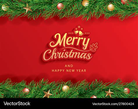 Merry christmas and happy new year greeting card Vector Image