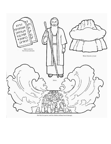 Moses Parting The Red Sea Coloring Page - Coloring Home