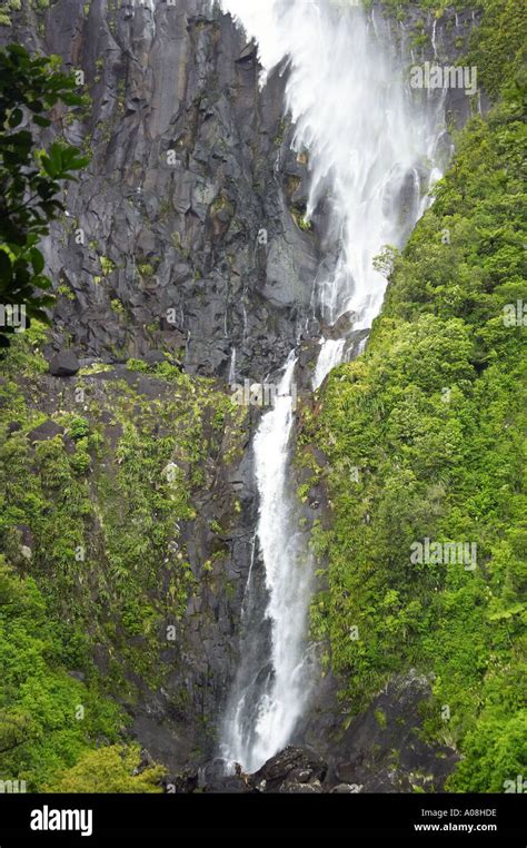 Wind blowing away Wairere Falls Wairere Falls Scenic Reserve Kaimai Ranges nr Matamata Waikato ...