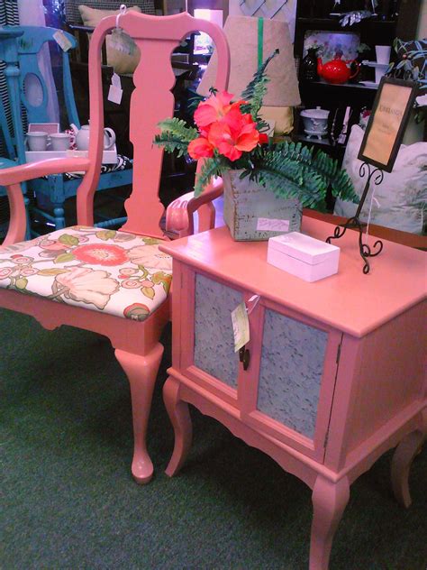 Salmon Arm Chair w/matching cabinet side table | Home decor, Painted furniture, Crafts