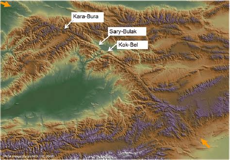 Digital map of relief of the western Tian Shan. The locations of the ...