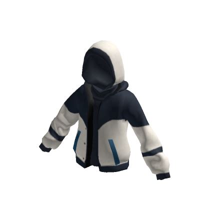 Zip Hoodie Blue and White | Roblox Item - Rolimon's