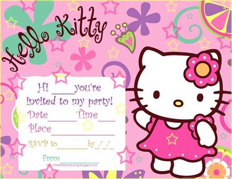 Free Printable Hello Kitty Birthday Invitations | Hello kitty invitation card, Hello kitty ...