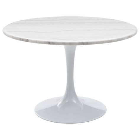 Prime Colfax Mid Century Modern Round Marble Top Dining Table - White Top & White Base | Prime ...