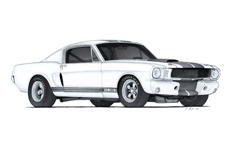 1966 Ford Mustang Shelby GT350R Drawing | 1966 ford mustang, Shelby ...