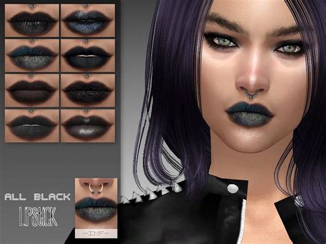 Created By IzzieMcFire Created for: The Sims 4 IMF All Black Lipstick N ...