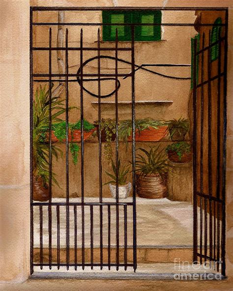 Italian Iron Gate Painting by Nan Wright