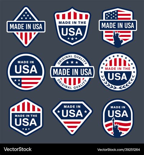 Set of made in usa labels images Royalty Free Vector Image