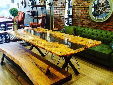 Table Desk, Dining Tables, Wood Resin Table, Resin Furniture ...