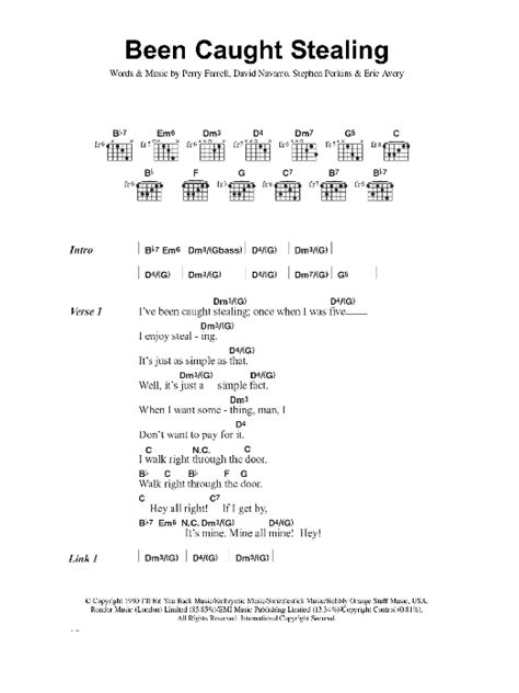 Been Caught Stealing by Jane's Addiction - Guitar Chords/Lyrics - Guitar Instructor