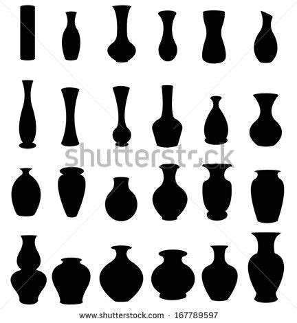 Set of silhouette vases and bottles icon, create by vector - stock vector | Pottery designs ...