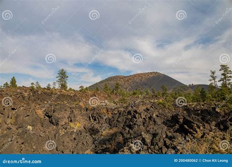 Special Lava Landscape of Lava Flow in Sunset Crater Volcano Stock ...