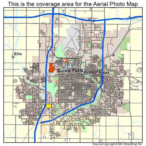 Aerial Photography Map of Sioux Falls, SD South Dakota