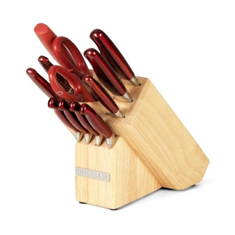 KitchenAid 12-pc Pearlized Candy Apple Red Convex Knife Block Set - 13873448 - Overstock.com ...