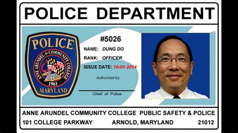 AACC Police ID Card Design Portfolium, 46% OFF