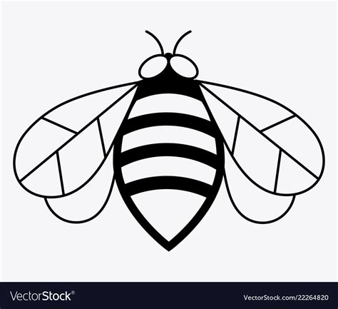 Logo of the bee black and white icon Royalty Free Vector