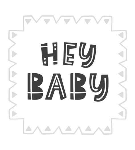 Hey baby. Scandinavian style childish poster 4264062 Vector Art at Vecteezy