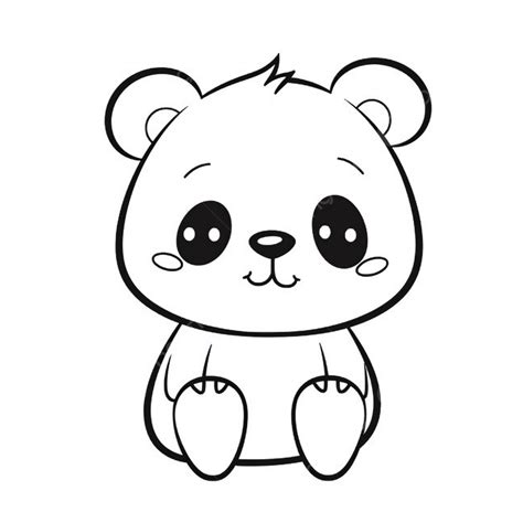 Dibujo De Impresión Para Colorear Oso Panda Kawaii PNG ,dibujos Dibujo ...