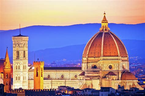 Florence Duomo aerial sunset view Photograph by Brch Photography | Fine ...