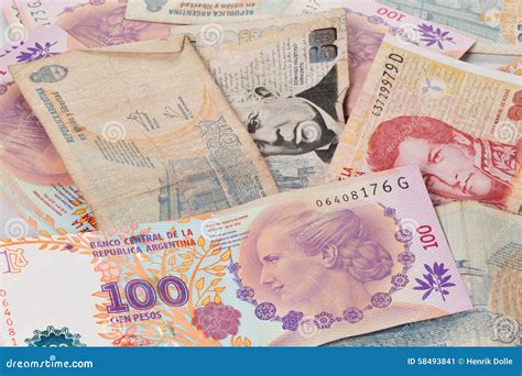 US Dollar and Argentine Peso Bills Stock Image - Image of inflation ...